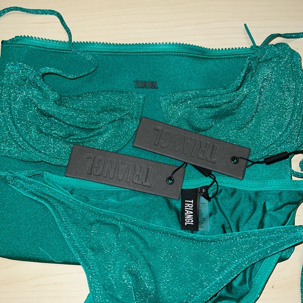 NEW WITH TAGS - Triangl Green Swimsuit Set